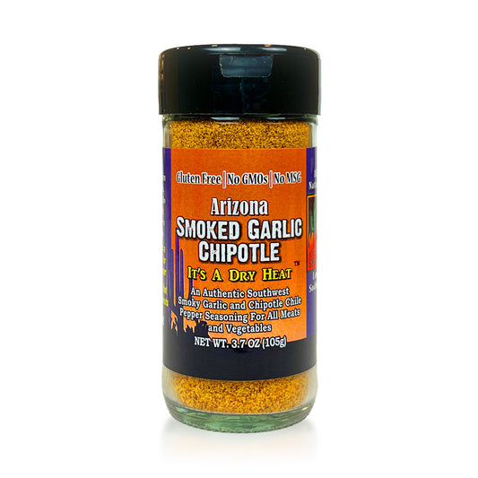 3.7oz Bottle of Arizona Smoked Garlic Chipotle Spice - Aromatic orange blend in shaker container