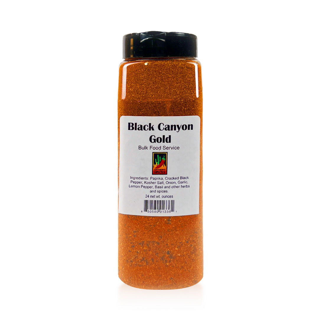 24oz Bottle of Black Canyon Gold Spice - Generous-sized container filled with flavorful orange spice blend