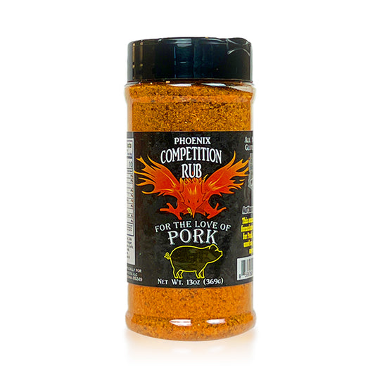 13.0oz Bottle of Phoenix Competition Pork Rub - Aromatic orange blend in shaker container