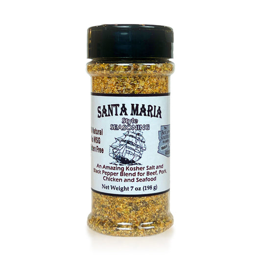 7oz Bottle of Santa Maria Style Seasoning - Aromatic yellow blend in shaker container