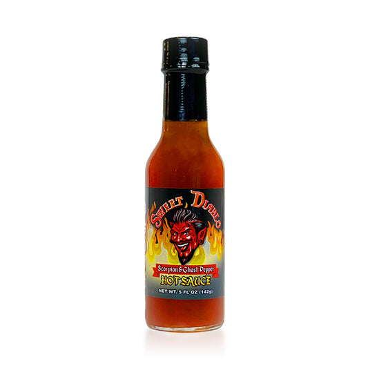 5 fl oz Bottle of Sweet Diablo Hot Sauce - A red blend of sweet and spicy
