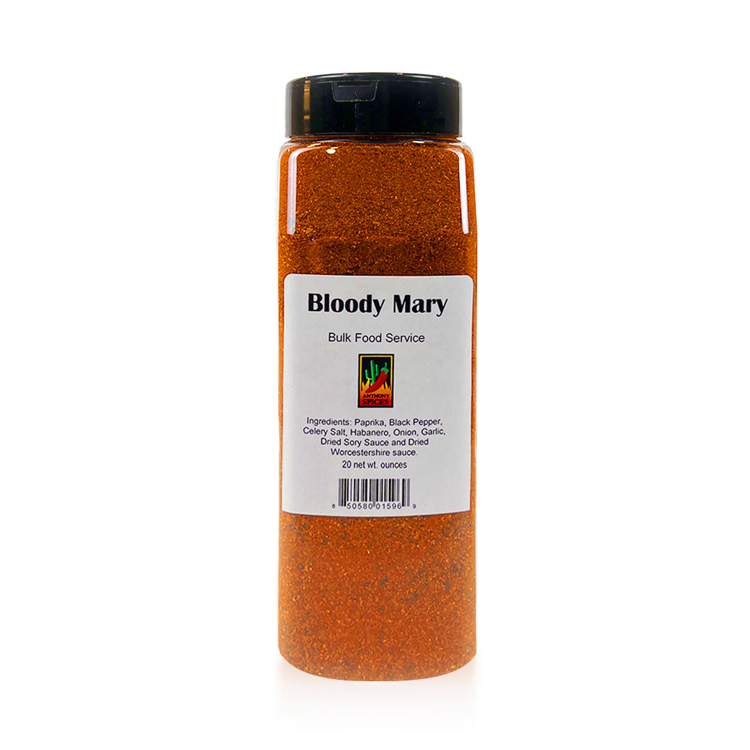 20oz Bottle of Phoenix Bloody Mary Spice Blend - Large container filled with orange spice blend