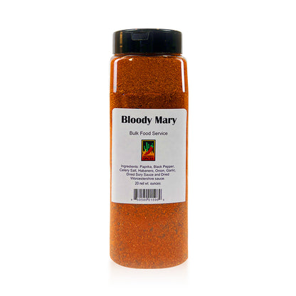 20oz Bottle of Phoenix Bloody Mary Spice Blend - Large container filled with orange spice blend