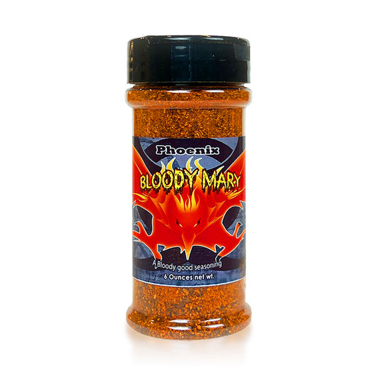 6.0oz Bottle of Phoenix Bloody Mary Spice Blend - Aromatic orange blend in shaker container